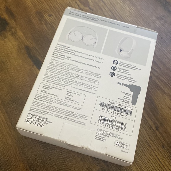 White Sony MDR-ZX110 headphones - Picture 4 of 4